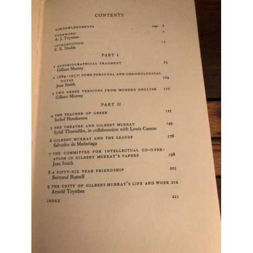 An unfinished autobiography Gilbert Murray 1960 2nd Printing Of 1st Edition  HC