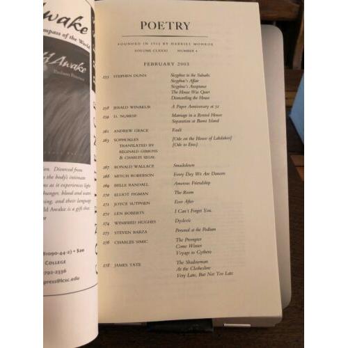 Poetry: Volume 181, Number 4 ( February 2003)