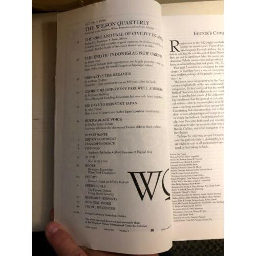 Wilson Quarterly Autumn 1996 Rise & Fall of Civility in America Vol XX, No. 4