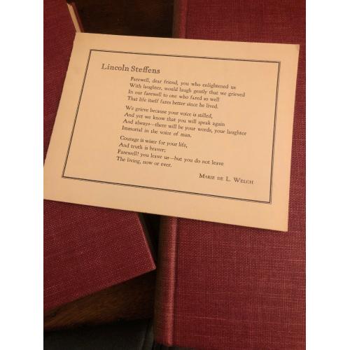 Letters Of Lincoln Steffens Two Volume Casebound Set 1938 First Edition