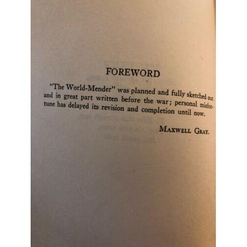 The World-Mender (1916 Appleton) 1st edition Maxwell Gray