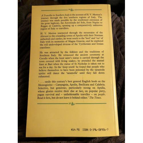 H. V. Morton A Traveller in Southern Italy 1st Softcover Edition 1987
