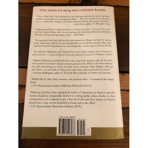 Both AUTOGRAPHED Unfinished Business: A Democrat and a Republican 1st Edition HC