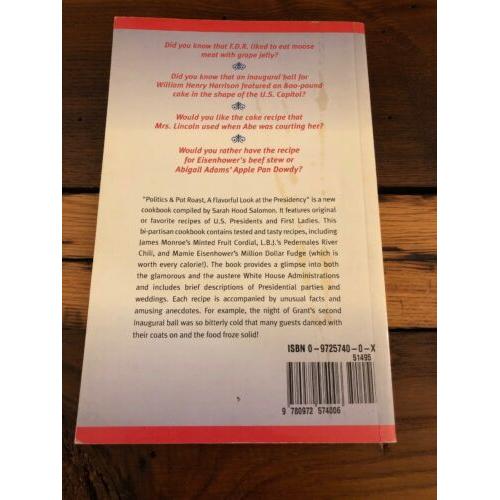 AUTOGRAPHED Politics & Pot Roast: A Flavorful Look at the Presidency COOKBOOK