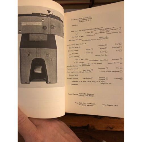 Guide to Microreproduction Equipment, second edition 1962 Fascinating History!