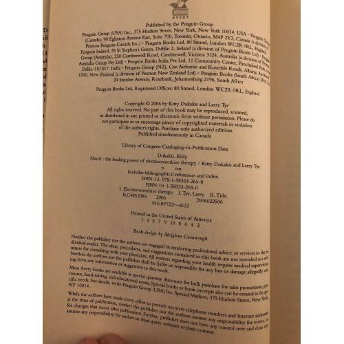AUTOGRAPHED DUKAKIS Shock: Healing Power Electroconvulsive Therapy 1st Edition