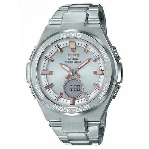 Casio Women's Baby-G Silver and Rose-Gold Tone Stainless Steel Watch MSGS200D-7A