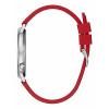 GUESS Originals Red Logo Silver Tone Stainless Steel & Rubber Watch V1003M3
