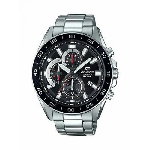 Casio Men's Edifice Quartz Stainless Steel Black Dial Watch EFV-550D-1AV