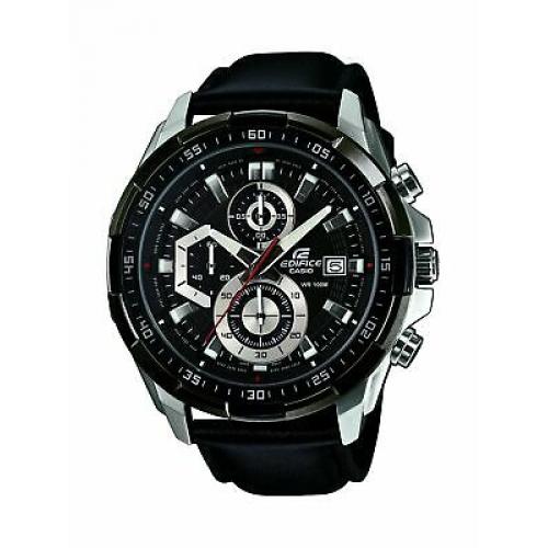 Casio Men's Edifice Stainless Steel & Leather Quartz Watch EFR539L-1AV