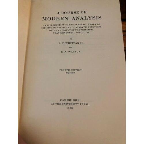 A course of modern analysis: An introduction to the general theory of infinite