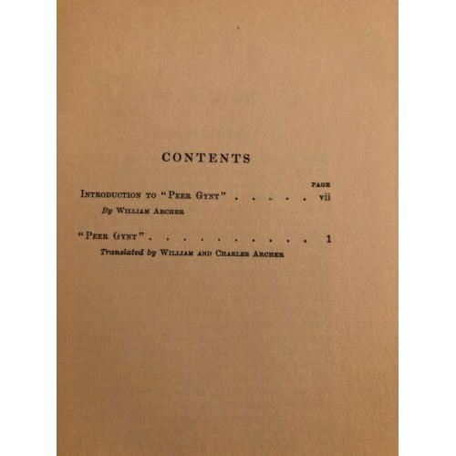 The Collected Works of Henrik Ibsen, Copyright Edition, Volume IV Peer Gynt 1925