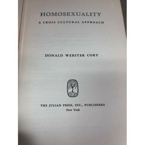 Homosexuality 1956 1st Edition Hardcover
