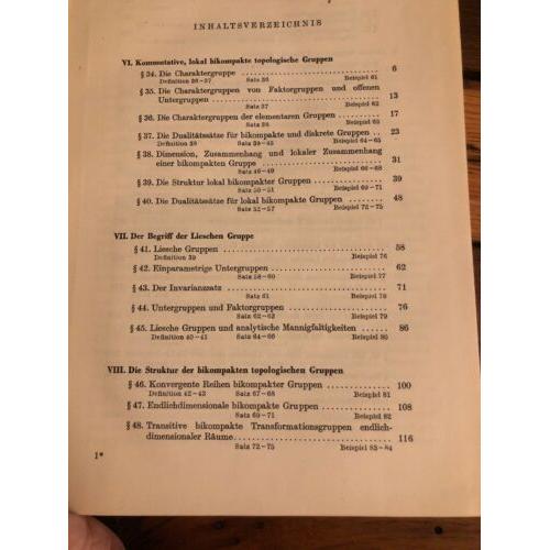 Topologische Gruppen Teil I Und II (2 Volumes) 1957/58