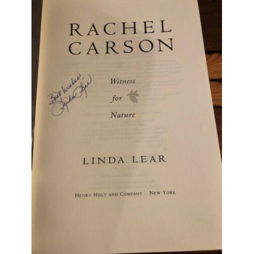 AUTOGRAPHED Rachel Carson: Witness for Nature 1st Edition Hardcover Linda Lear
