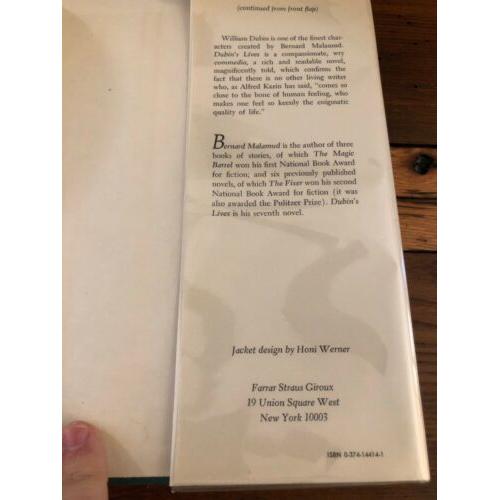 Dubin's Lives -Proper 1st Edition 3rd State Tipped In Page 231 Bernard Malamud