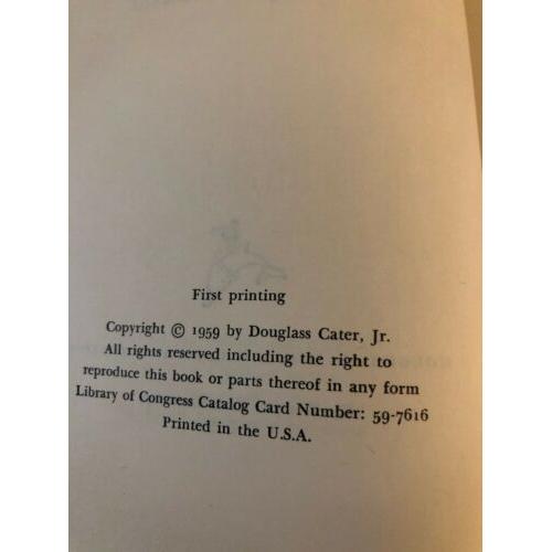 AUTOGRAPHED The Fourth Branch of Government Douglass Cater 1959 1st Edition HC