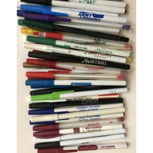 Over 50 Advertising And Design Bic Ballpoint Pens. All Work.