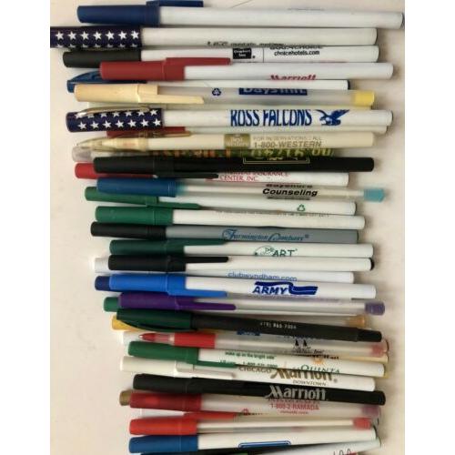 Over 50 Advertising And Design Bic Ballpoint Pens. All Work.