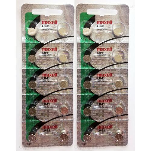 20 Pack Maxell LR41 192 1.5V AG3 Alkaline Button Cell Watch Batteries HOLOGRAM 