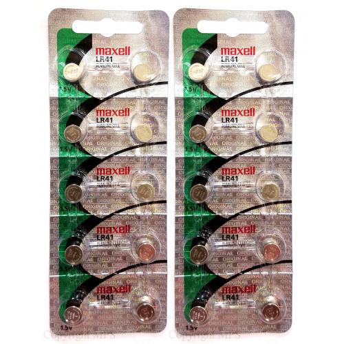 20 Pack Maxell LR41 192 1.5V AG3 Alkaline Button Cell Watch Batteries HOLOGRAM 