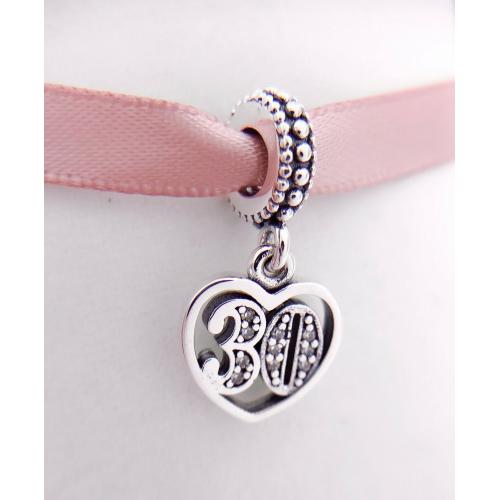 Pandora Silver 925 ALE 30 Years of Love Pendant Charm 791287CZ