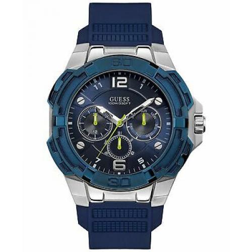 Guess Genesis Mens Analog Quartz Watch with Silicone Bracelet W1254G1