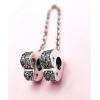Authentic Pandora Silver 925 Sparkling Arcs of Love Heart Safety Chain 797138 #R