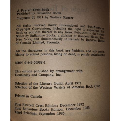 L39/ Angle of Repose Wallace Stegner 1985 Printing