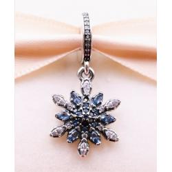 Authentic Pandora Crystalized Snowflake Silver Dangle Charm Bead 791761