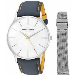 Kenneth Cole New York Men's Gift Set Stainless & Leather Watch KC50918002
