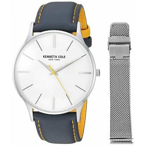 Kenneth Cole New York Men's Gift Set Stainless & Leather Watch KC50918002