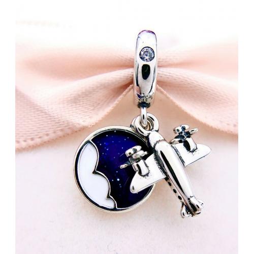 NEW Genuine Pandora 925ALE 798027CZ Propeller Plane Dangle Charm Bead