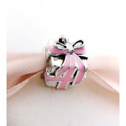 Authentic Pandora Charm 925ALE Wrapped With Love Pink Enamel Bead 791132#01