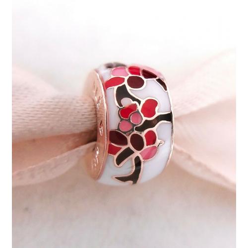 Authentic Pandora Rose Gold Pink Blossom Flower Spacer Charm 788111ENMX