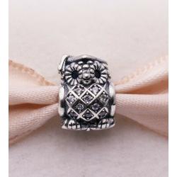 New Pandora Silver 925 CZ and Blue Crystal Graduate Owl Charm Bead 791502