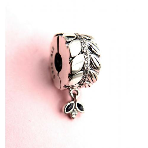 Authentic Pandora Silver 925 Grains of Energy Purple Enamel Clip Charm 797591CZ