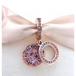 Authentic Pandora  ROSE™ SPARKLING Pink DOUBLE DANGLE CHARM #789186