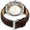 Seiko Chronograph SSB181 Silver Tone Dial Brown Leather Band Men's Watch