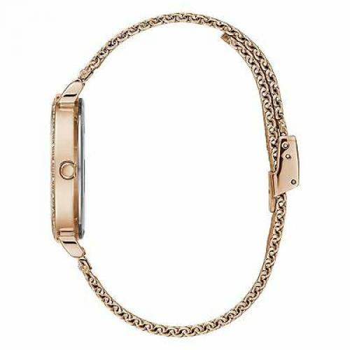 GUESS Women's 34mm Rose Gold-Tone Steel Quartz Silver-Tone Dial Watch W1289L3