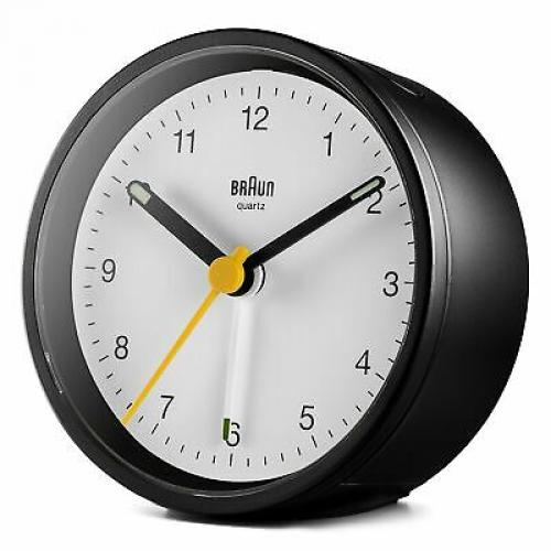 Ameico Braun Classic Analogue Black Alarm Clock with Light BC12BW