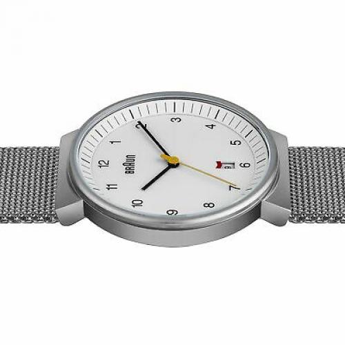 Braun Men's Stainless steel Mesh Quartz Silver Toned Watch BN0032WHSLMHG 