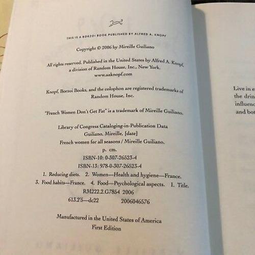 AUTOGRAPHED French Women for All Seasons: A Year of Secrets Recipes and Pleasure