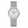 Braun Women's BN0031WHSLMHL Silver-Tone Watch with Mesh Stainless Steel band 