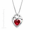 2 1/5 ct Created Ruby Mother & Child Pendant in Sterling Silver