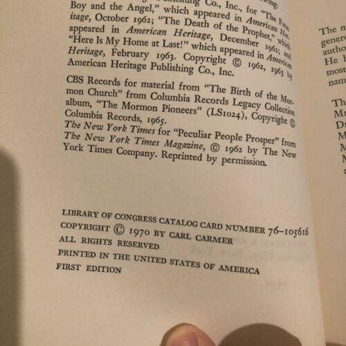 Autographed 1st Edition: The farm boy and the angel. Carl Carmer