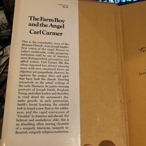 Autographed 1st Edition: The farm boy and the angel. Carl Carmer