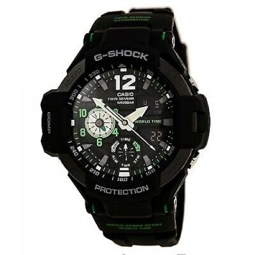 Casio G-Shock Men's Gravity Master Black & Green Watch GA-1100-1A3 