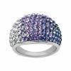 Crystaluxe Dome Ring with Purple-Lavender-White Fade Swarovski Crystals, Silver