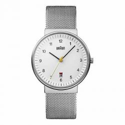 Braun Men's Stainless steel Mesh Quartz Silver Toned Watch BN0032WHSLMHG 